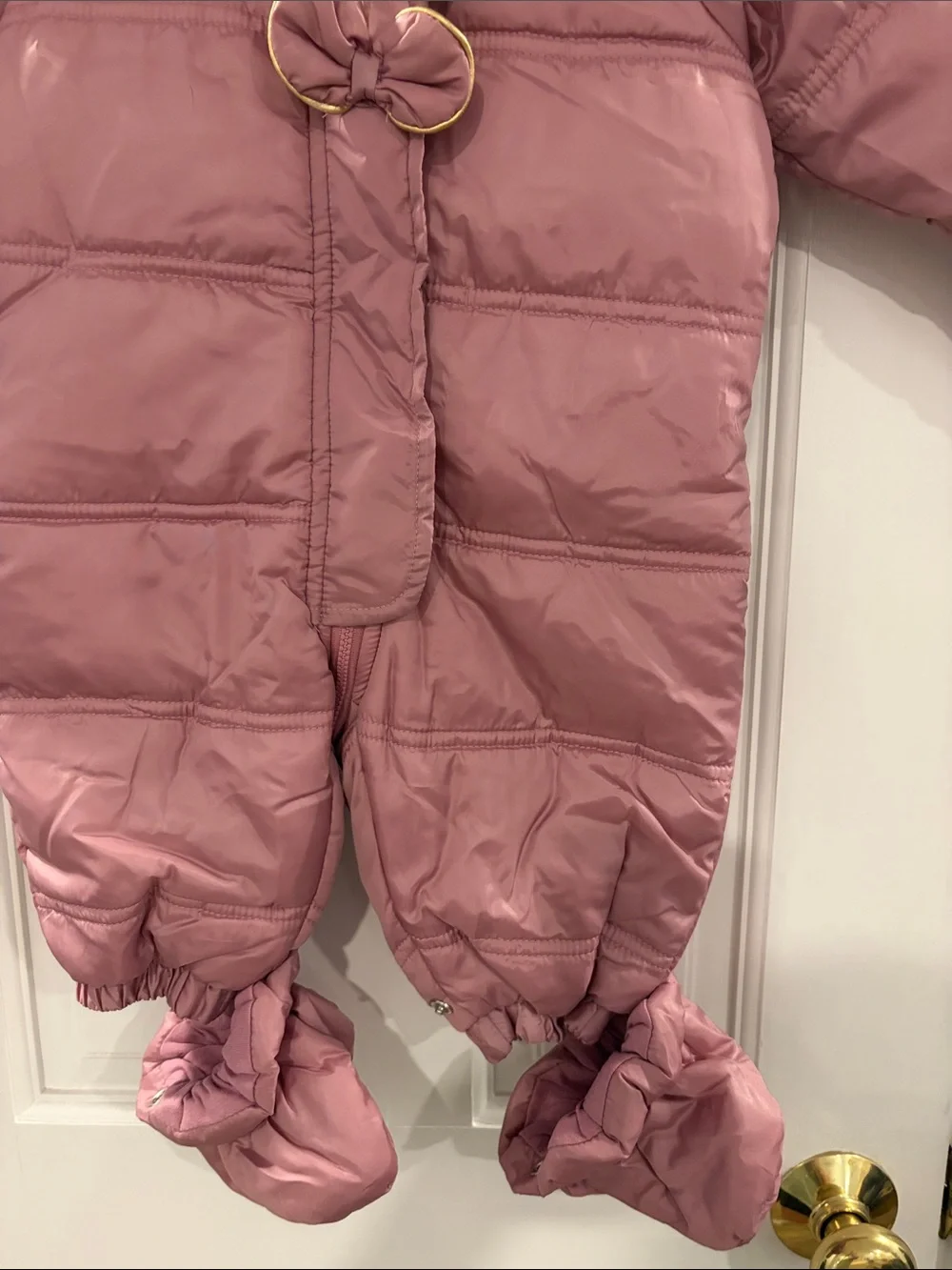 First Impressions Pink Puffer Hooded One-Piece